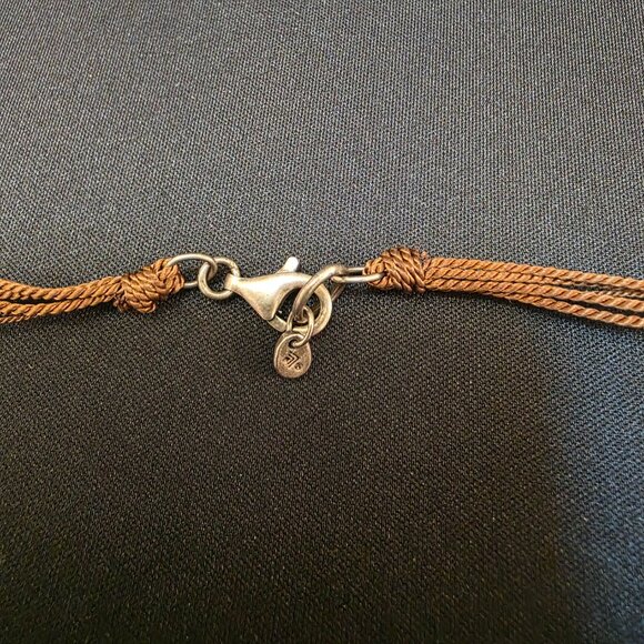 Retired Silpada Green Glass Silver Necklace vintage - Picture 4 of 8